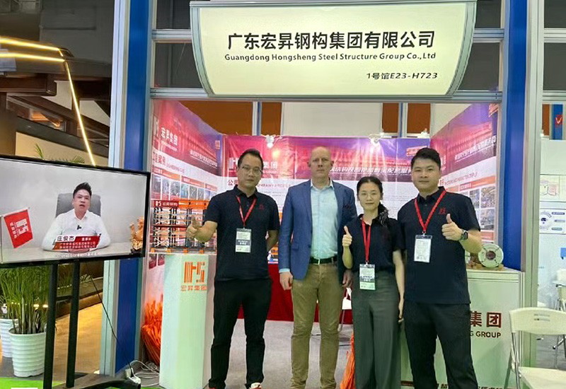 2026 Canton Fair Steel Structure International Exhibition - Bulgarian customers visit Hongsheng Steel Structure Factory